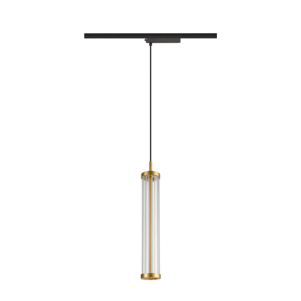 SLV QUIMERA, 1~ pendant light, pendant length 150 cm, 2700 K, PHASE, brushed brass 1008042