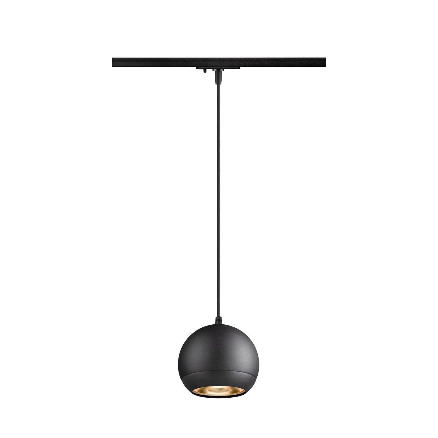 SLV LIGHT EYE® 150, 1~ track pendant light, GU10, pendant length 150 cm, 1x max. 13 W, matt black 1008174