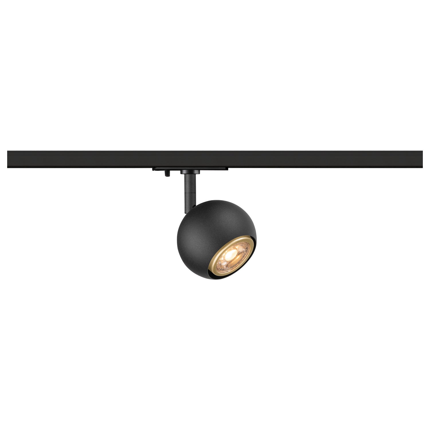 Black Track Light Fitting SLV LIGHT EYE® 90, 1~  Track spotlight, round, GU10, 1x max. 6 W, matt black 1008180