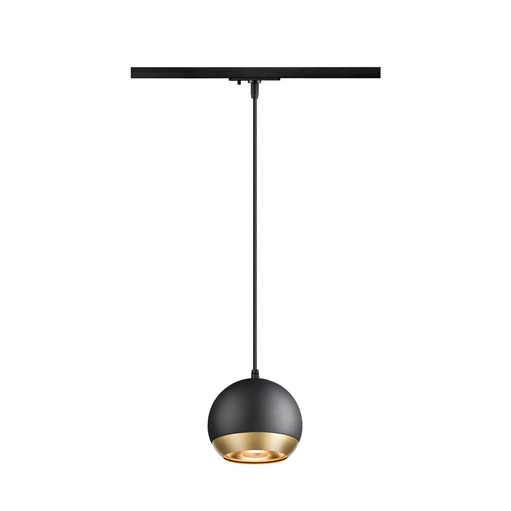 SLV LIGHT EYE® 150, 1~ track pendant light, GU10, pendant length 150 cm, 1x max. 13 W, matt black 1008174