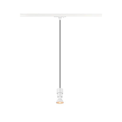 SLV PURI 2.0 Basic, 1~ Track pendant light, GU10, pendant length 200 cm, 1x max. 6 W, white 1008208