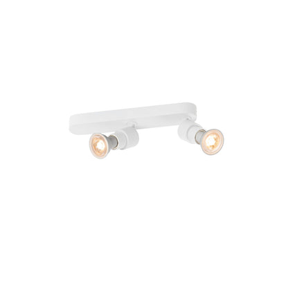 SLV PURI 2.0 Basic, wall and ceiling-mounted light, asymmetrical, round, 2 x max. 6 W GU10, white 1008232