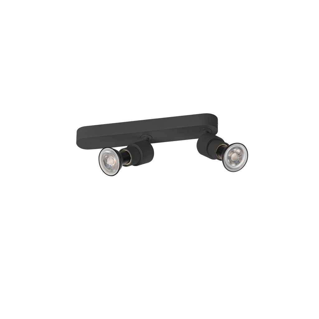 SLV PURI 2.0 Basic, wall and ceiling-mounted light, asymmetrical, round, 2 x max. 6 W GU10, black 1008233