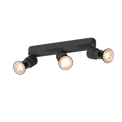 SLV PURI 2.0 Basic, wall and ceiling-mounted light, long, round, 3 x max. 6 W GU10, black 1008235