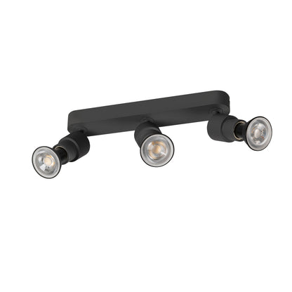 SLV PURI 2.0 Basic, wall and ceiling-mounted light, long, round, 3 x max. 6 W GU10, black 1008235