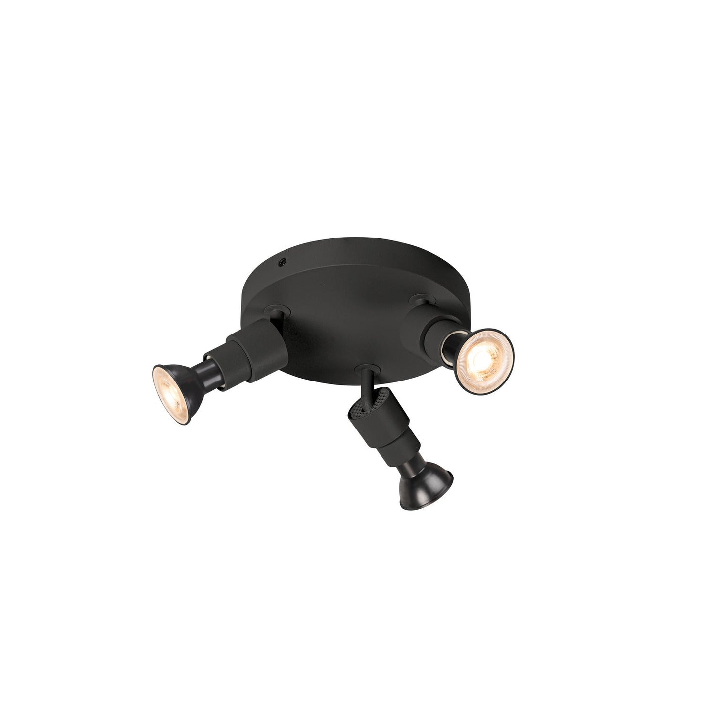 SLV PURI 2.0 Basic, wall and ceiling-mounted light, round, 3 x max. 6 W, GU10, black 1008237