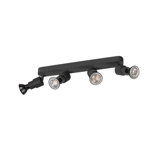 SLV PURI 2.0 Basic, wall and ceiling-mounted light, long, 4 x max. 6 W GU10, black 1008239