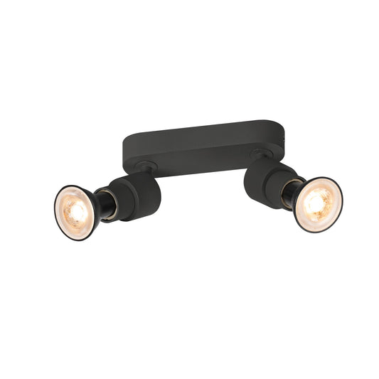 SLV PURI 2.0 Basic, wall and ceiling-mounted light, 2 x max. 6 W GU10, black 1008241