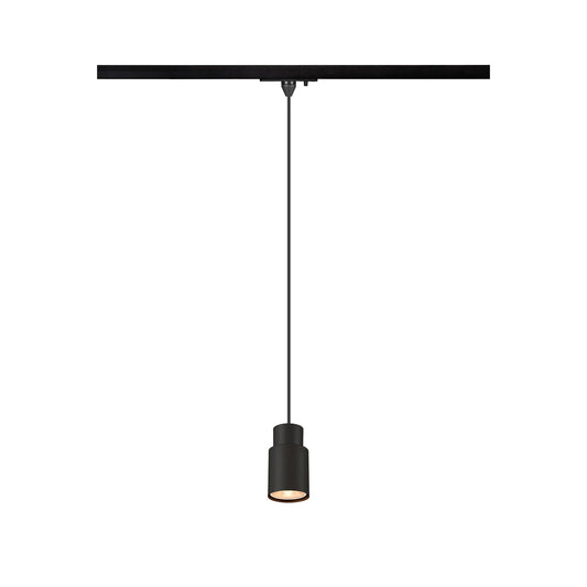 SLV PURI 2.0 Tube, 1~ Track pendant light, GU10, pendant length 200 cm, 1x max. 6 W, black 1008254