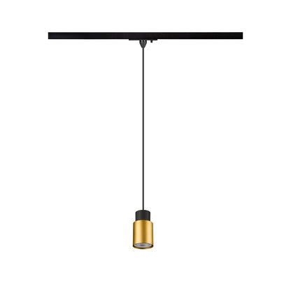 SLV PURI 2.0 Tube, 1~Track  pendant light, GU10, pendant length 200 cm, 1x max. 6 W, black / gold 1008255