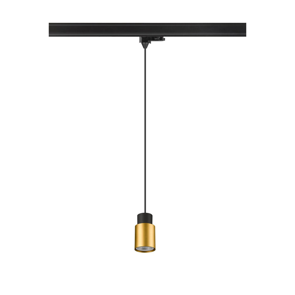 SLV PURI 2.0 Tube, 3~track pendant light, GU10, pendant length 200 cm, 1x max. 6 W, black / gold 1008276