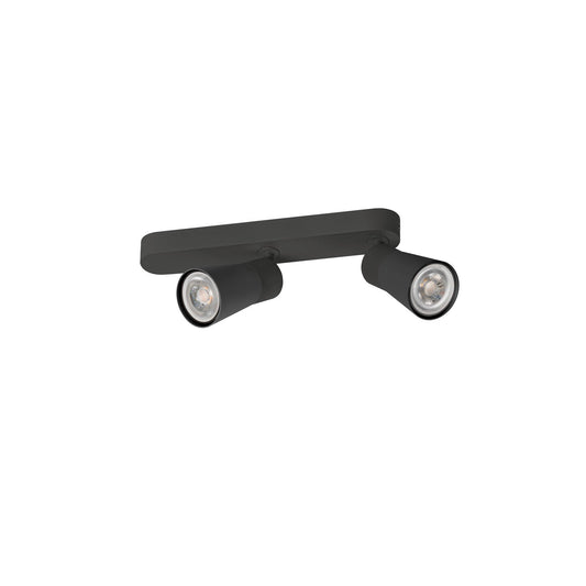 SLV PURI 2.0 Cone, wall and ceiling-mounted light, asymmetrical, 2 x max. 6 W GU10, black 1008312