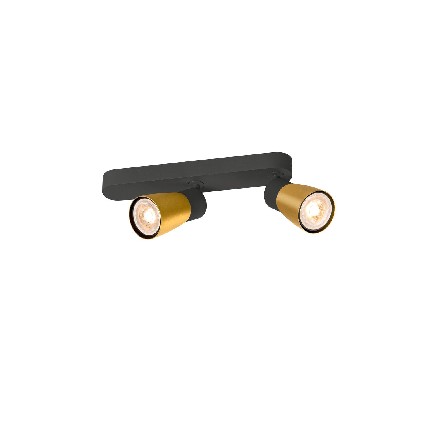 SLV PURI 2.0 Dome, wall and ceiling-mounted light, asymmetrical, 2 x max. 6 W GU10, black / gold 1008317