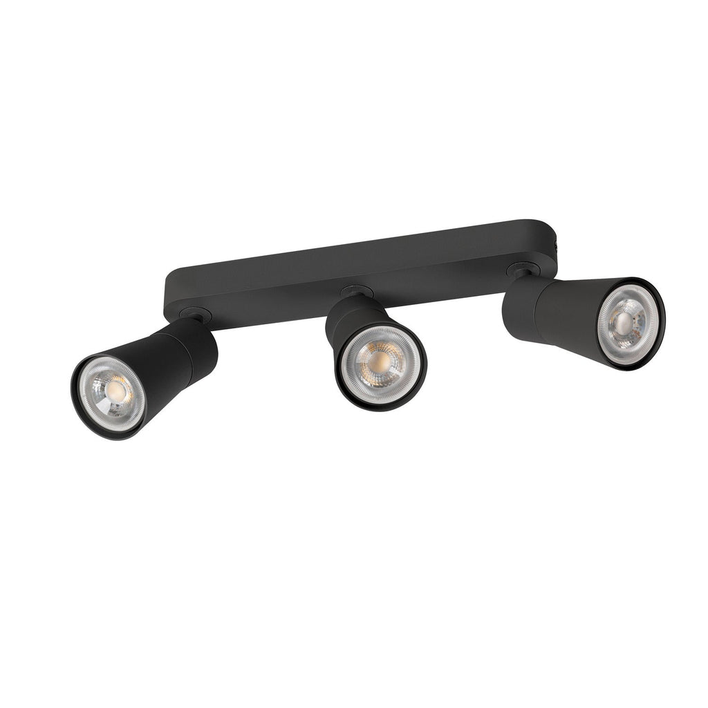 SLV PURI 2.0 Cone, wall and ceiling-mounted light, long, 3 x max. 6 W GU10, black 1008324