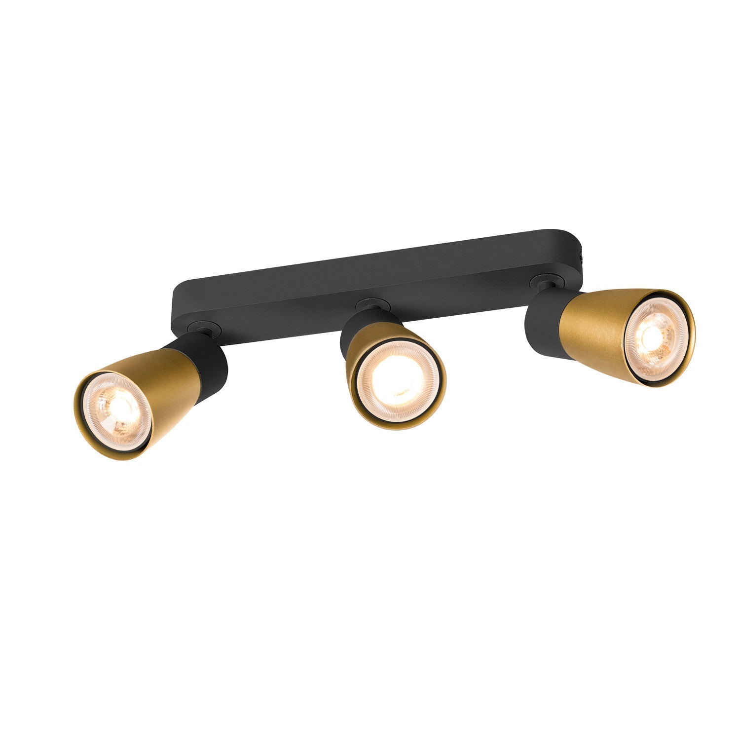SLV PURI 2.0 Dome, wall and ceiling-mounted light, long, 3 x max. 6 W GU10, black / gold 1008329