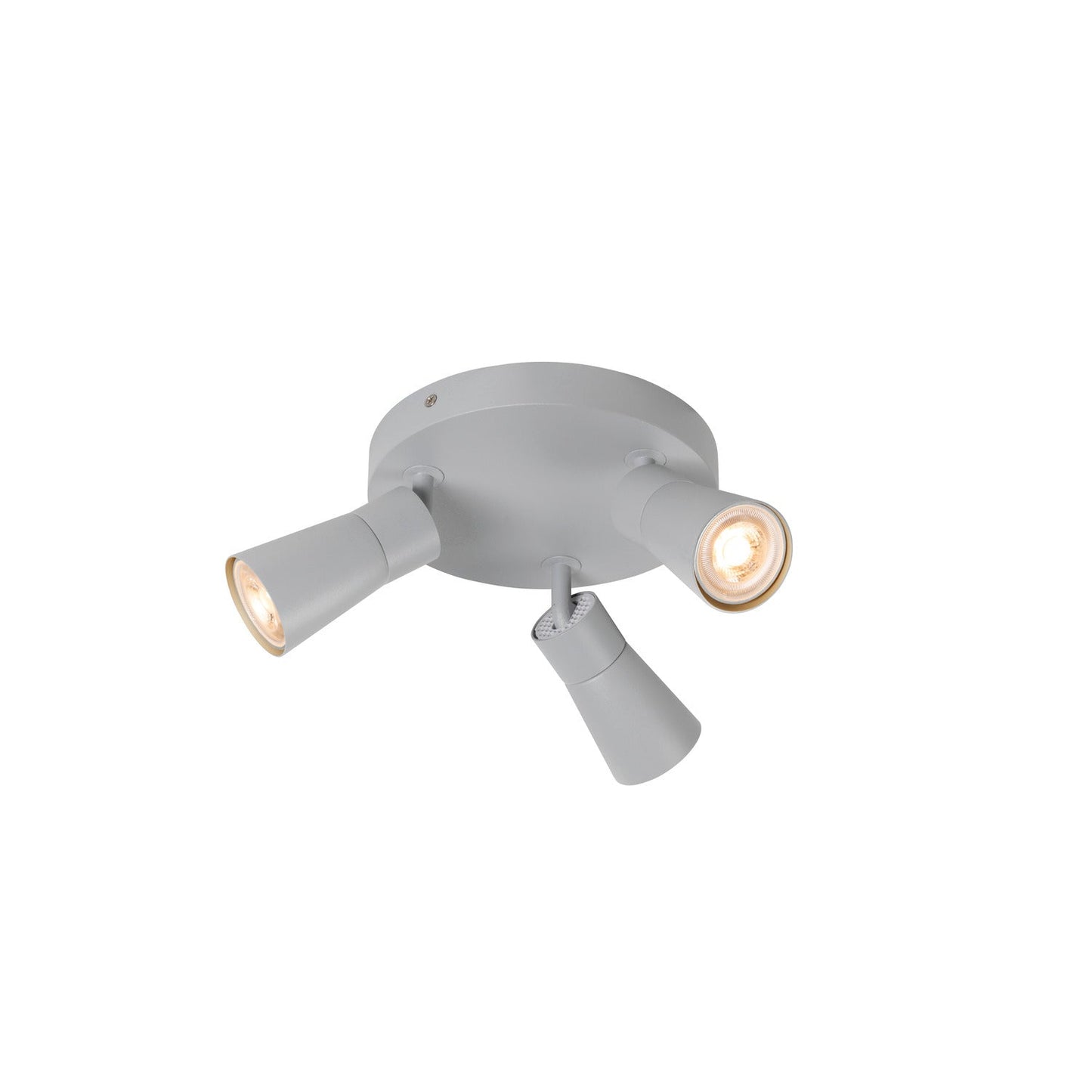 SLV PURI 2.0 Cone, wall and ceiling-mounted light, round, 3 x max. 6 W GU10, grey 1008339