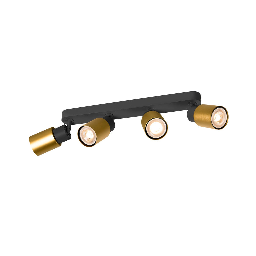 SLV PURI 2.0 Tube, wall and ceiling-mounted light, long, 4 x max. 6 W GU10, black / gold 1008345
