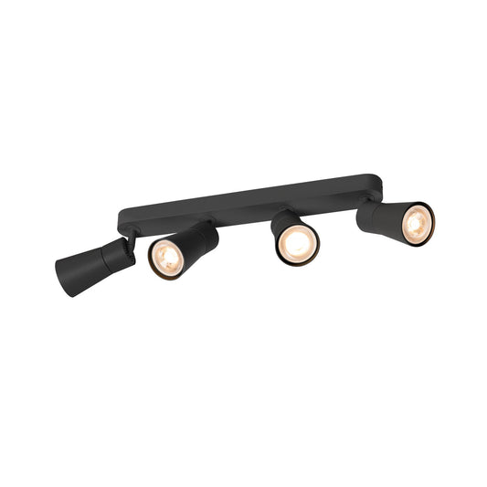 SLV PURI 2.0 Cone, wall and ceiling-mounted light, long, 4 x max. 6 W GU10, black 1008348