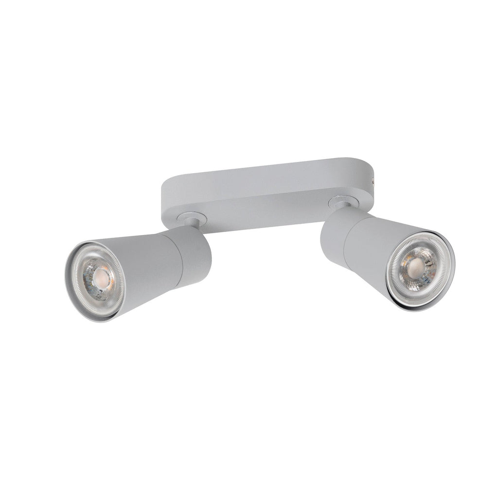 SLV PURI 2.0 Cone, wall and ceiling-mounted light, long, 2 x max. 6 W GU10, grey 1008368