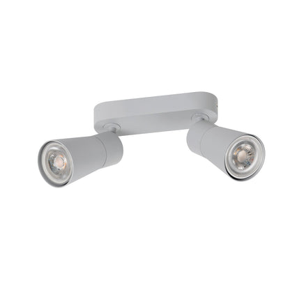 SLV PURI 2.0 Cone, wall and ceiling-mounted light, long, 2 x max. 6 W GU10, grey 1008368