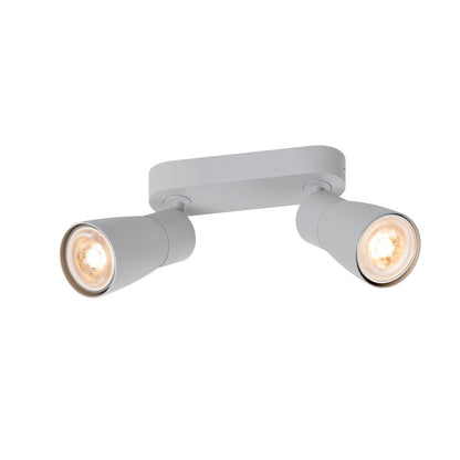 SLV PURI 2.0 Dome, wall and ceiling-mounted light, long, 2 x max. 6 W GU10, grey 1008372