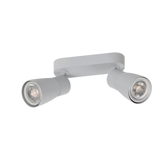 SLV PURI 2.0 Dome, wall and ceiling-mounted light, long, 2 x max. 6 W GU10, grey 1008372