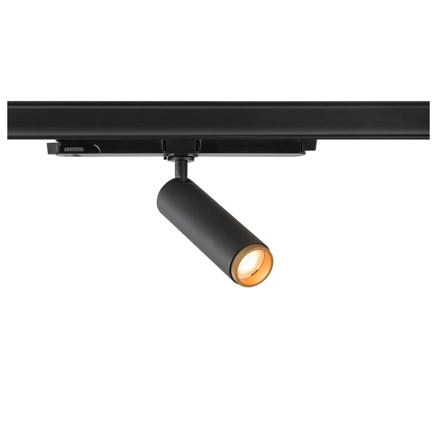 SLV GRIP! M, 3~track spot, cylindrical, 2700 K, 20 W, DALI, touch, 42°, black / gold 1008436
