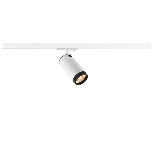White modern GU10 single circuit Track Spot, Black Louvre, SLV GRIP! L, cylindrical,  for Single Circuit White Track Lighting,  1008447