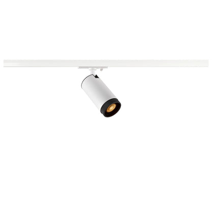 White modern GU10 single circuit Track Spot, Black Louvre, SLV GRIP! L, cylindrical,  for Single Circuit White Track Lighting,  1008447