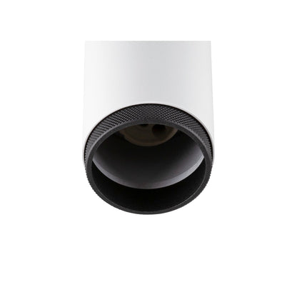 White modern GU10 single circuit Track Spot, Black Louvre, SLV GRIP! L, cylindrical,  for Single Circuit White Track Lighting,  1008447