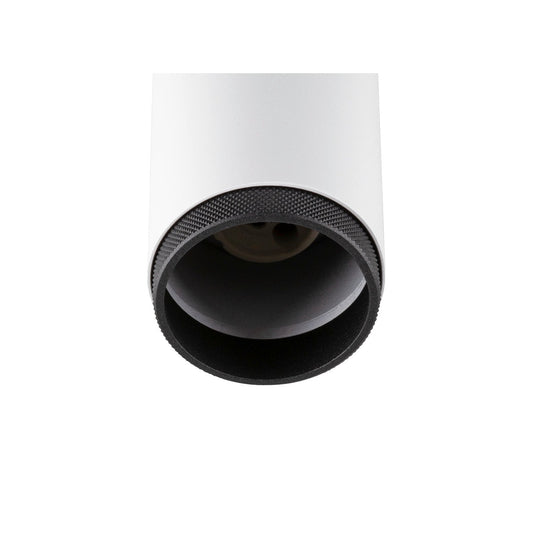 White modern GU10 single circuit Track Spot, Black Louvre, SLV GRIP! L, cylindrical,  for Single Circuit White Track Lighting,  1008447