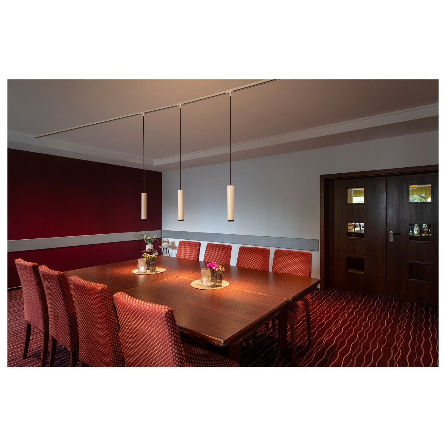 White track pendant light with black louvre, SLV GRIP! L, GU10,  for Single Circuit White Track Lighting, 1008469