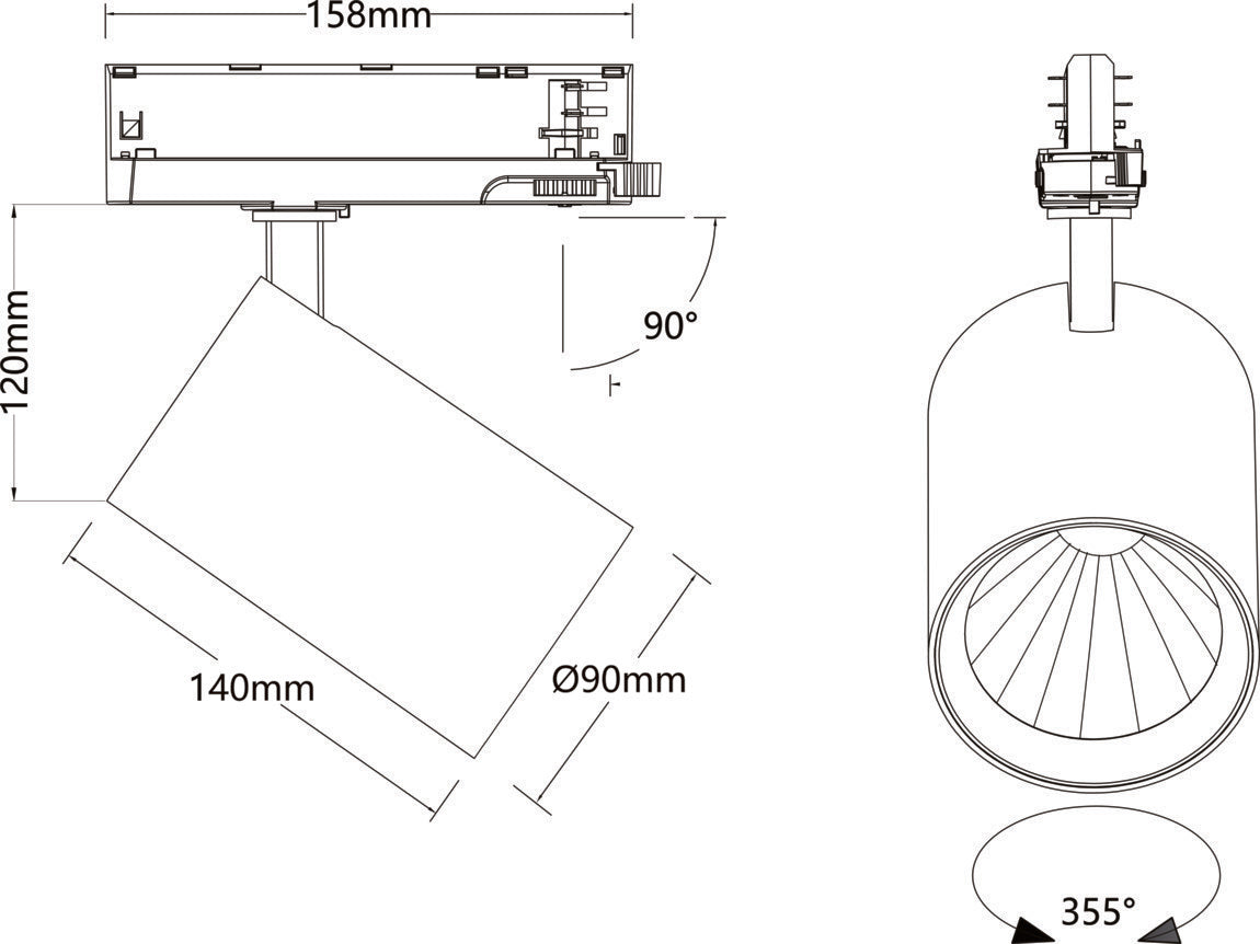 SLV TRACKSPOT, P90 3PH. 56 930 MB ML WH 1010596