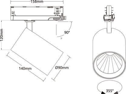 SLV TRACKSPOT, P90 3PH. 34 940 MB ML BK 1010601