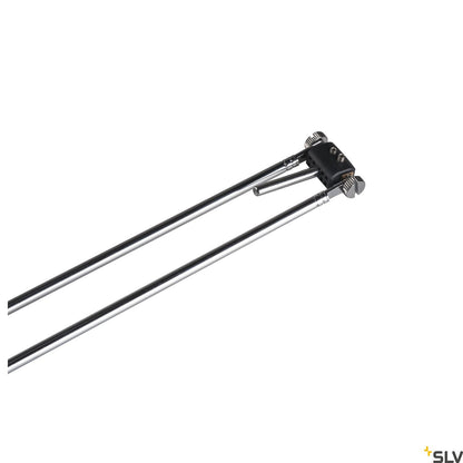 SLV TELESCOPIC, cable luminaire for TENSEO low-voltage cable system, QR-C51, chrome, B/H/T 4.5/21-52/1 cm 139082