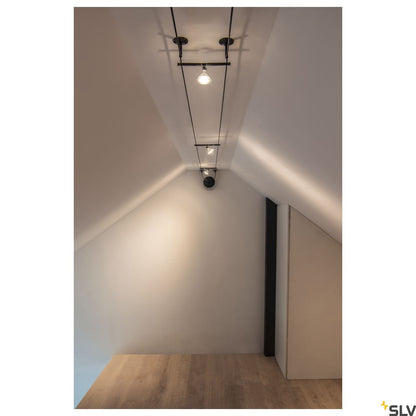 SLV COSMIC, lamp holder for TENSEO low-voltage cable system, QR-C51, black, tiltable, 2 pcs 139090