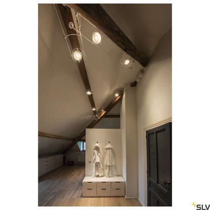 SLV WALL BRACKET, for TENSEO low-voltage cable system, long, white, 2 pieces 186311 - Track Lighting Company