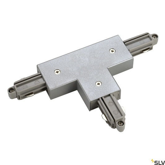 SLV T-connector for 1-circuit track, surface-mounted, silver-grey, right 143082