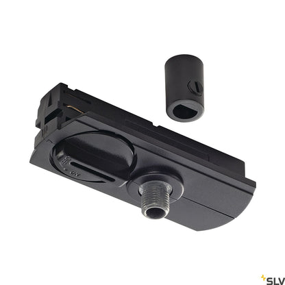 SLV 1-circuit pendant adapter, black, incl. strain-relief and threaded piece 143120