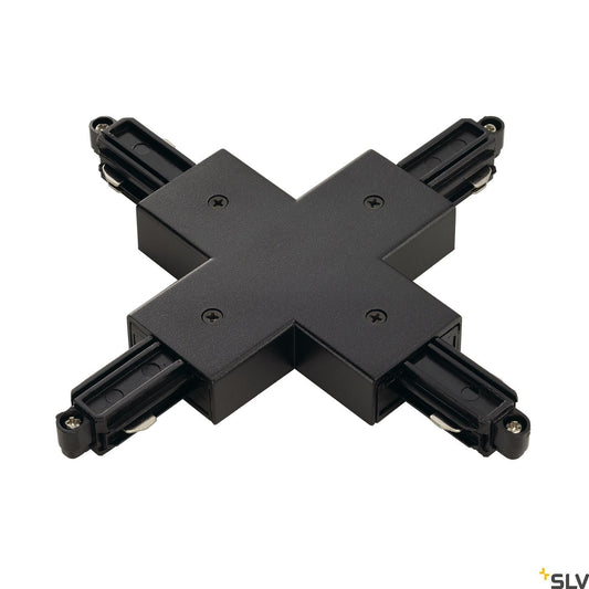 SLV X-connector for 1-circuit track, surface-mounted version , black 143160