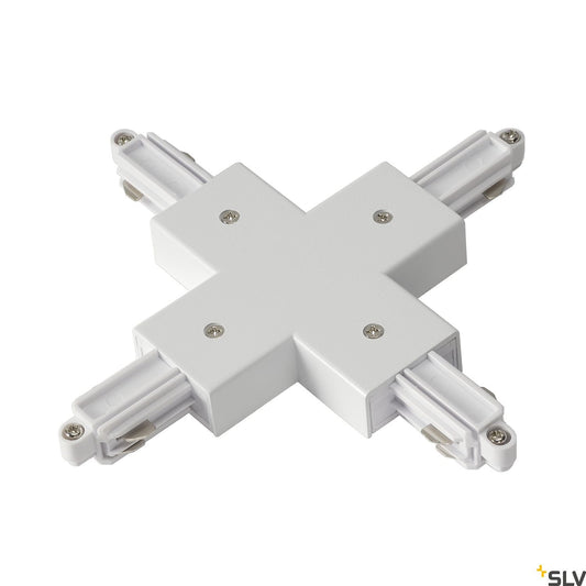 SLV X-connector for 1-circuit track, surface-mounted version , white 143161