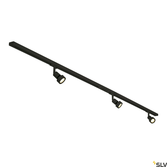 SLV 1-CIRCUIT TRACK SET, 2x 1m, incl. 3x PURI and 3x 4.3W LED lamp, black 143190