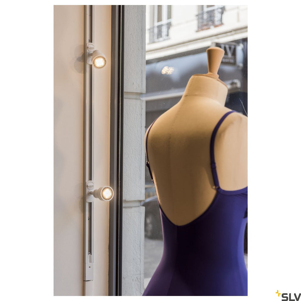 White Lamp Head Track Spot, SLV PURI,  for Single Circuit White Track Lighting, 143391