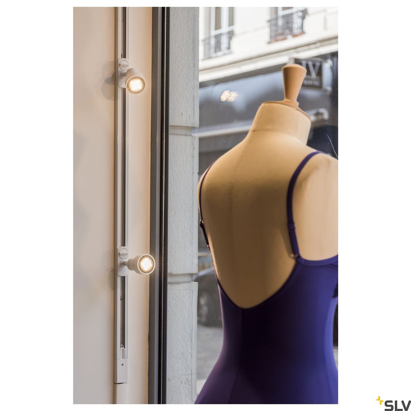 White Lamp Head Track Spot, SLV PURI,  for Single Circuit White Track Lighting, 143391