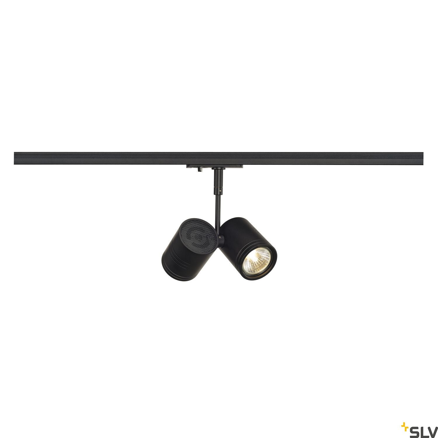 Black Track Light Fitting SLV BIMA II lamp head, black, 2x GU10,  143430