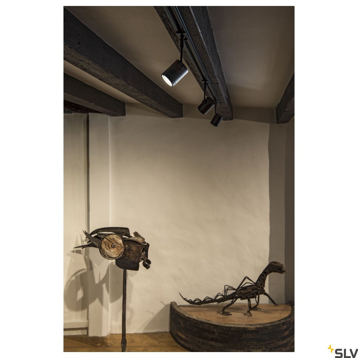 Black Track Light Fitting SLV BIMA I Track head, black, 143440