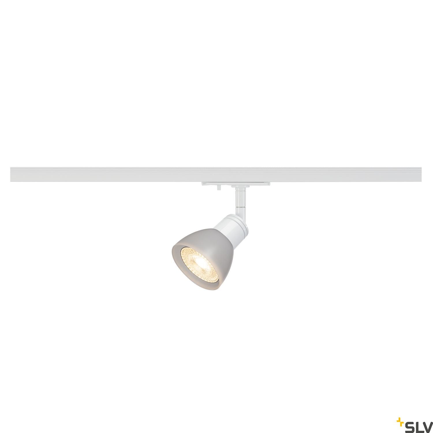 White Small Track Spot, SLV PURIA SPOT, white, GU10, max. 50W, for Single Circuit White Track Lighting, 143451