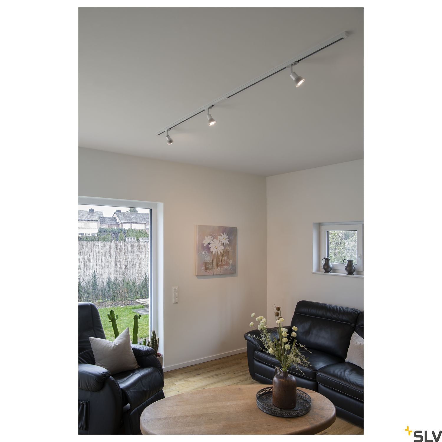 White Small Track Spot, SLV PURIA SPOT, white, GU10, max. 50W, for Single Circuit White Track Lighting, 143451