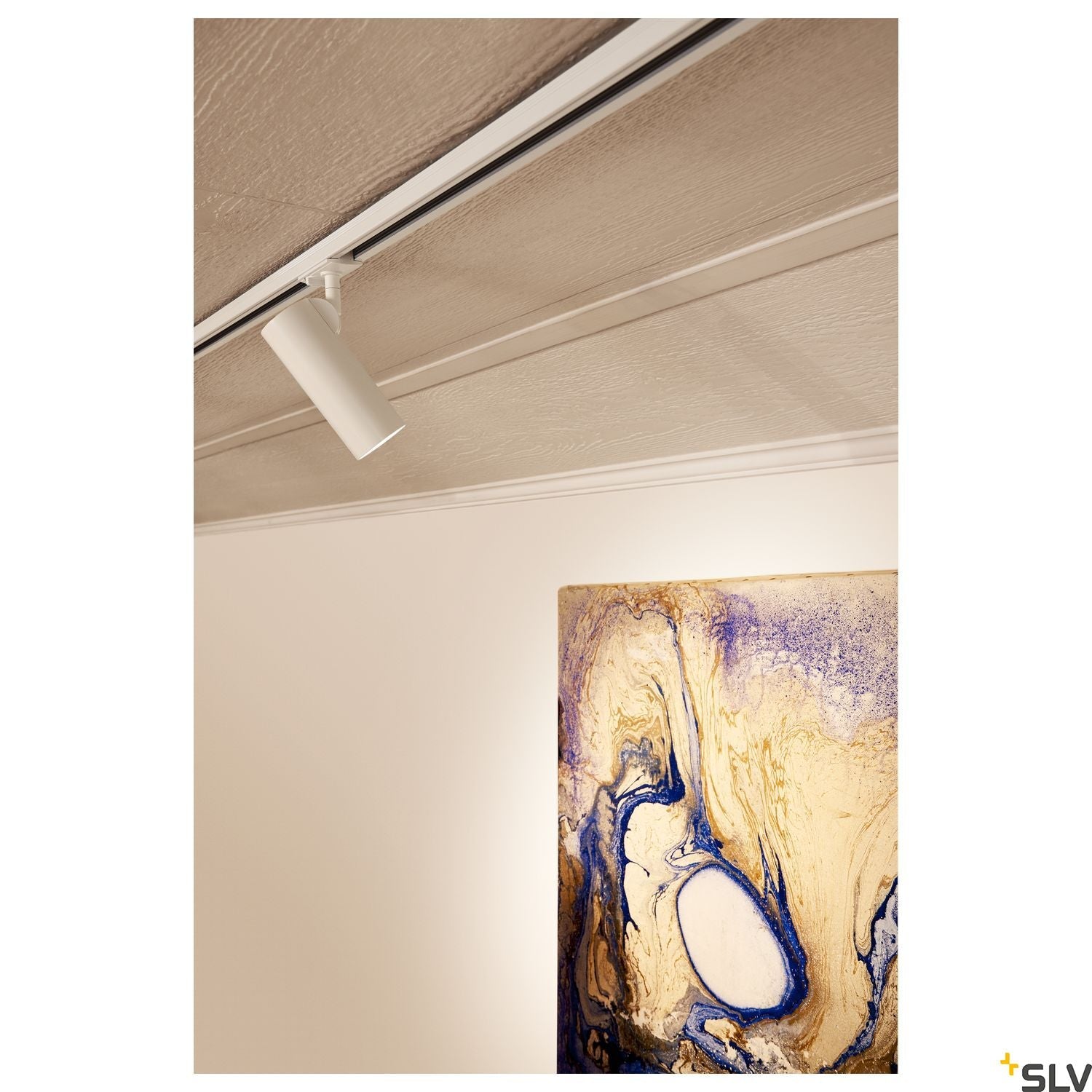 White LED Track Spot, SLV HELIA 50 LED Spot, 3000K, white, 35°, for Single Circuit White Track Lighting, 143581