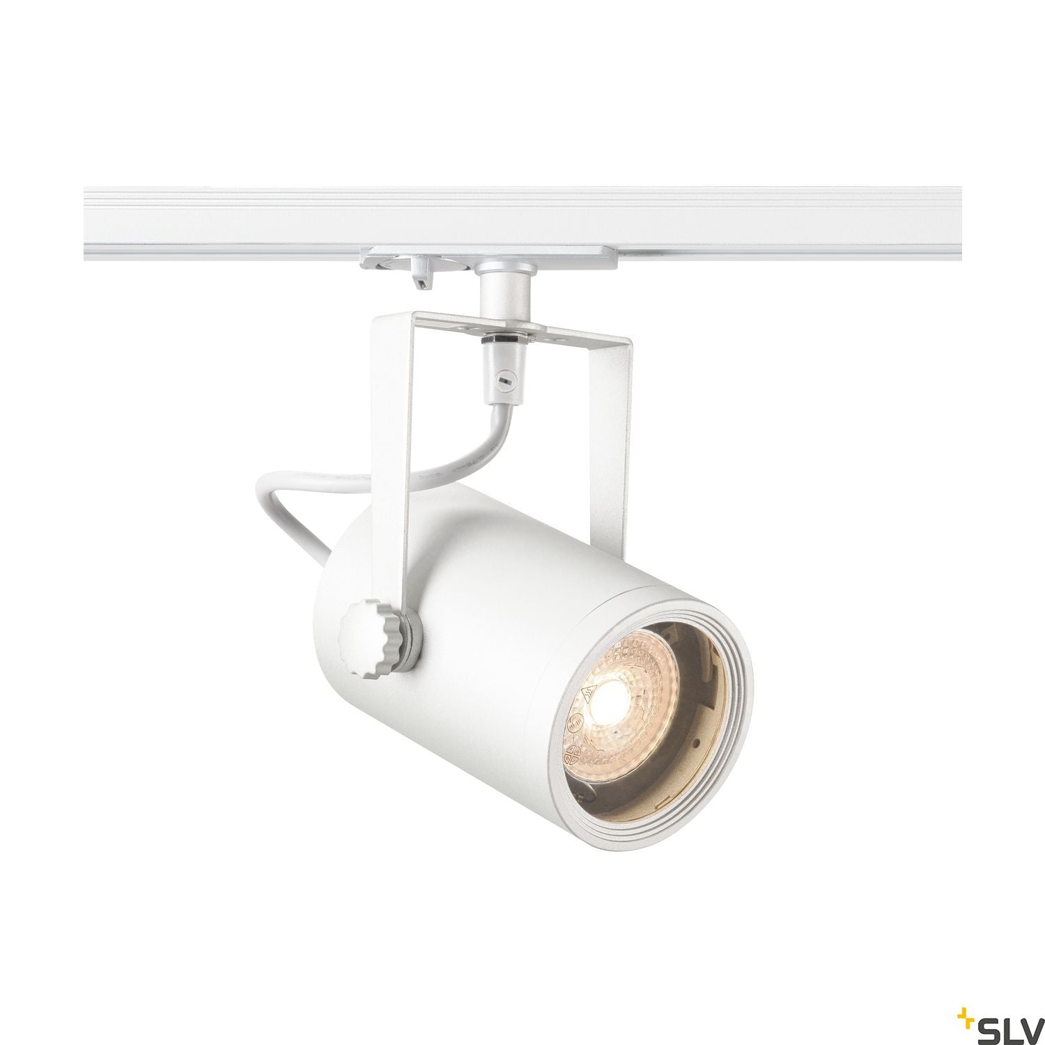 White GU10 Adjustable Track Spot, SLV EURO SPOT GU10, white, max. 25W, for Single Circuit White Track Lighting, 143811